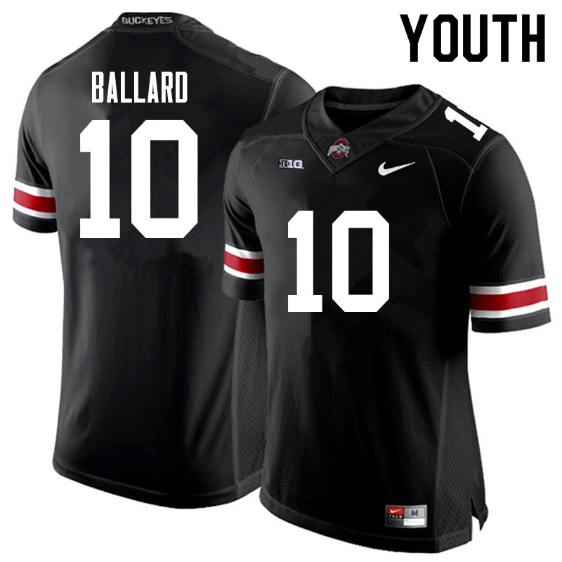 Ohio State Buckeyes Jayden Ballard Youth #10 Black Authentic Stitched College Football Jersey